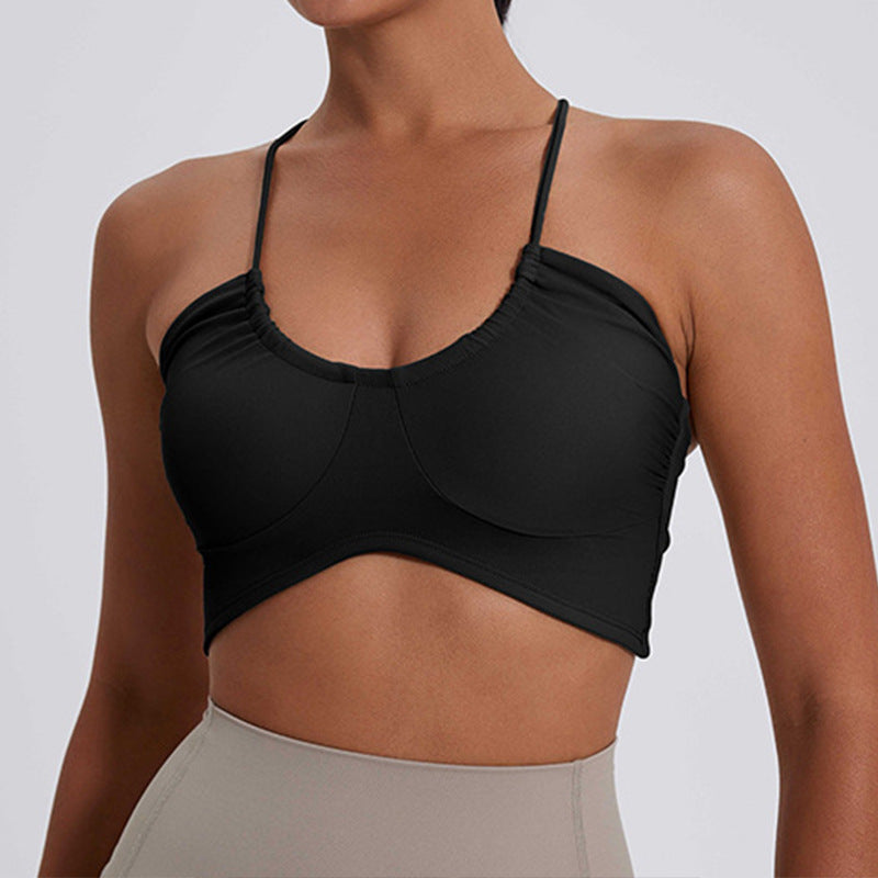 Fixed-style Leopard-print U-neck Sports Bra