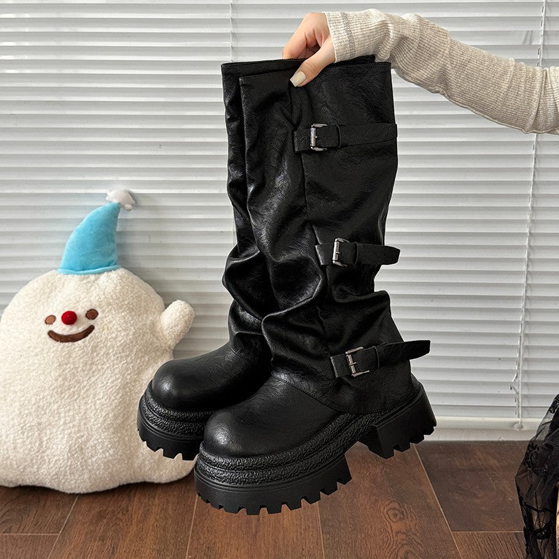 Women's Thick Bottom Increased By Knight Boots