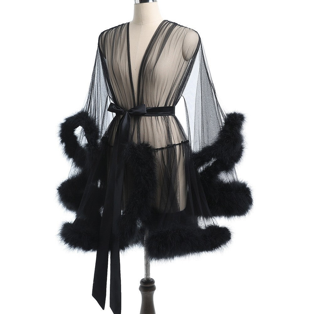 Plus-size Women's Sheer, Openwork, Raw-edge Lingerie And Nightgowns