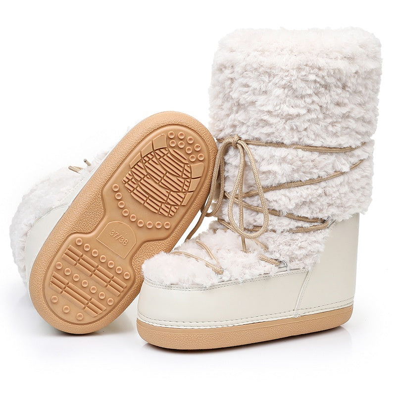 Women's Space Boots Lamb Fur Snow Boots