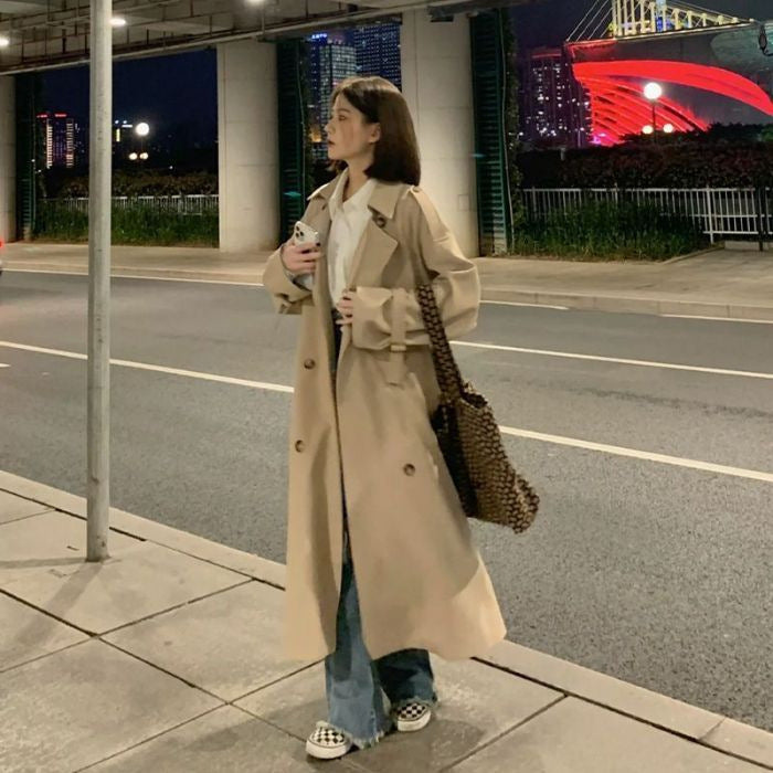 Korean-style Petite Mid-length Coat With British-style Sophistication And Premium Feel