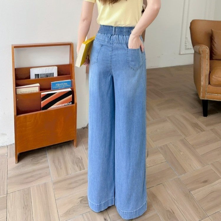 New Arrival Summer Thin Stretch Straight Elastic Denim Jeans In Lyocell Tencel