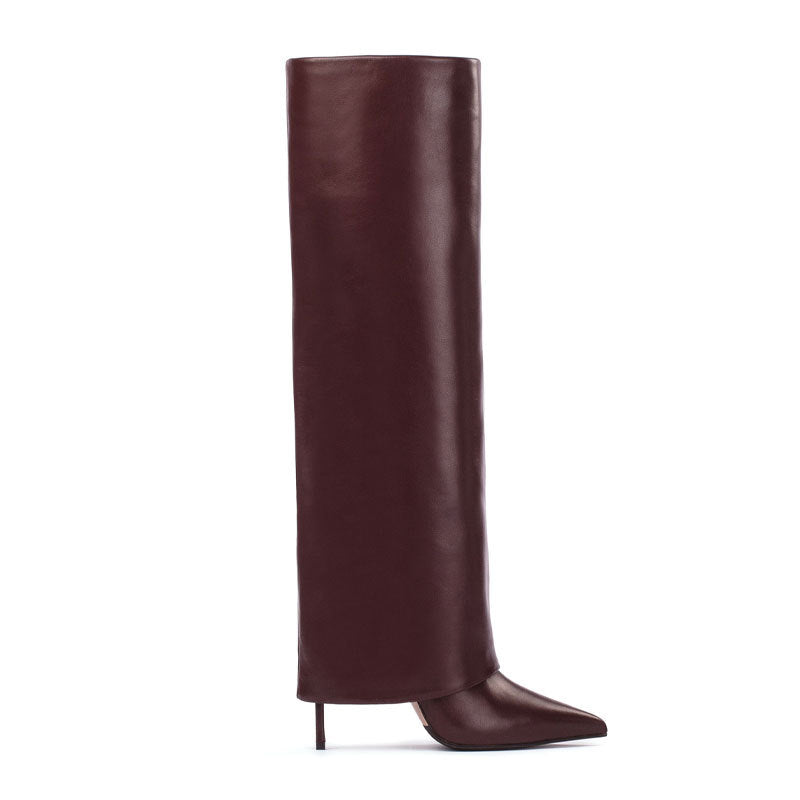 Stiletto Heel Pantyhose Boots Pointed Plus Size High Leg Boot