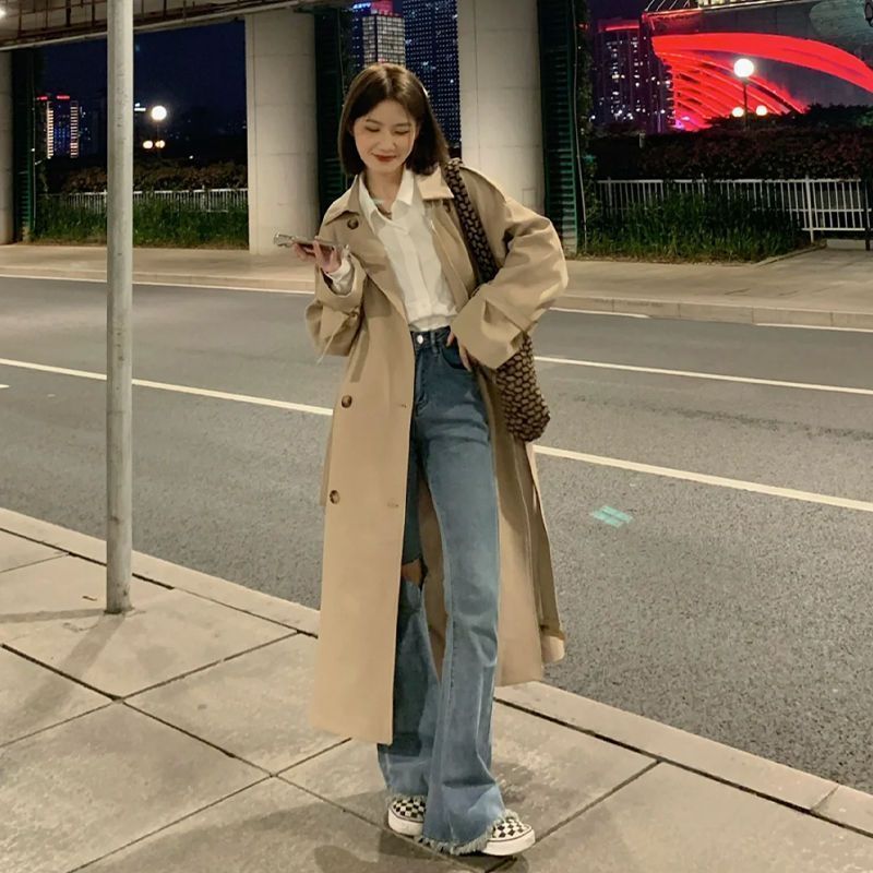 Korean-style Petite Mid-length Coat With British-style Sophistication And Premium Feel