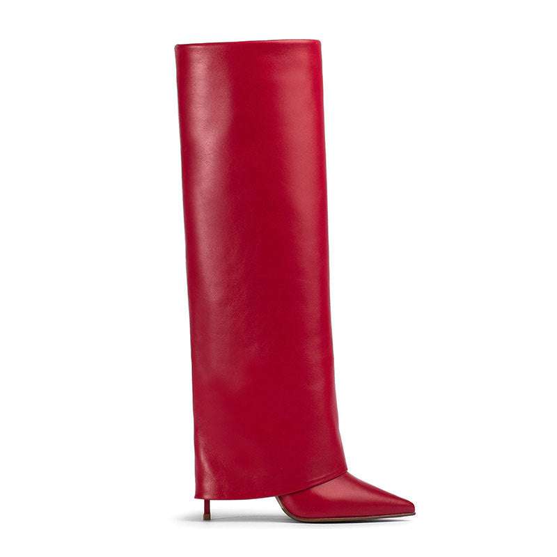 Stiletto Heel Pantyhose Boots Pointed Plus Size High Leg Boot