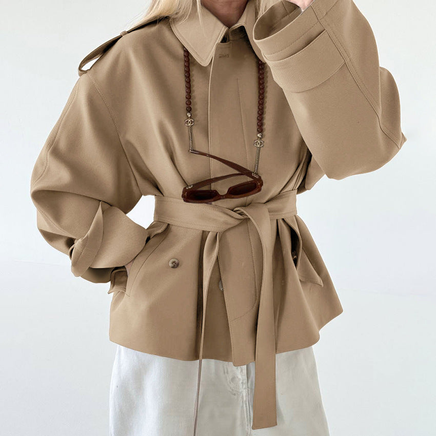 Long Sleeve Cardigan Trench Coat Design Sense Temperament Leisure
